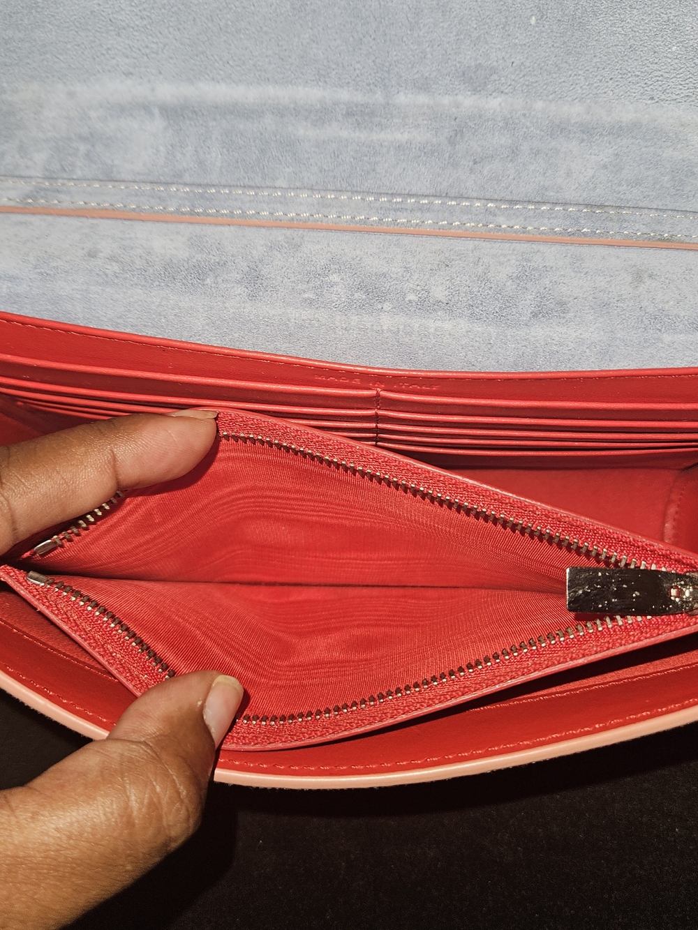 CHRISTIAN LOUBOUTIN Paloma The Sky Blue Denim Embellished Clutch Bag Crossbody - Picture 7 of 12